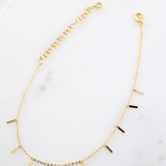 Gold Anklet with Small Bars #summer #anklet - Picture 2 of 4